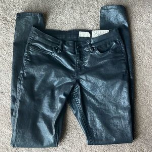 All saints Ashby coated black skinny jeans pants